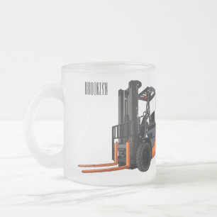 Gabelstapler-Cartoon Mattglastasse