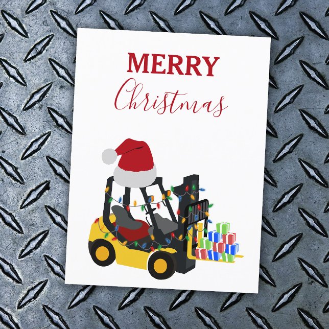 Gabelstapler Feiertagspostkarte (Christmas Forklift Truck Holiday Postcard)