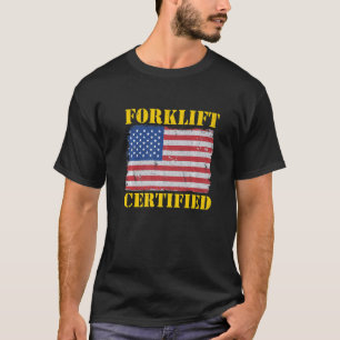 Gabelstapler für die US-amerikanische Flagge T-Shirt