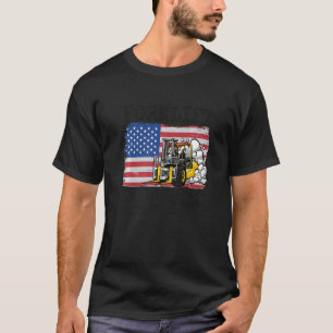 Gabelstapler für die US-amerikanische Flagge T-Shirt
