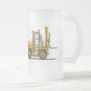 Gabelstapler-Glas-Tasse Mattglas Bierglas