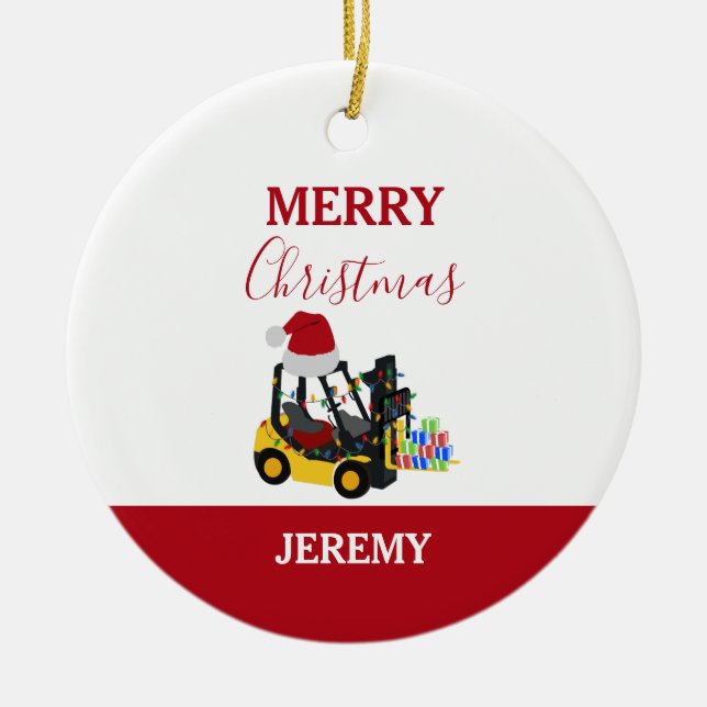Gabelstapler Keramik Ornament (Vorne)