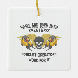 Gabelstapler Keramikornament