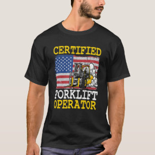 Gabelstapler-zertifizierter Gabelstapler T-Shirt