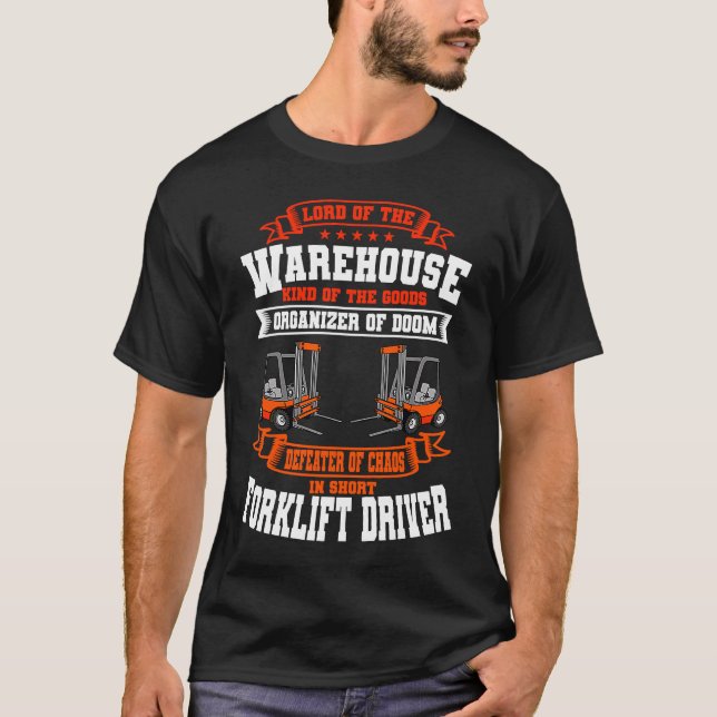 Gabelstaplerfahrwerkstoff-Handler T-Shirt (Vorderseite)