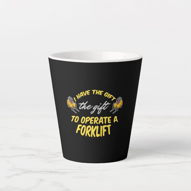 Gabelstaplergeschenk Milchtasse (Vorderseite)