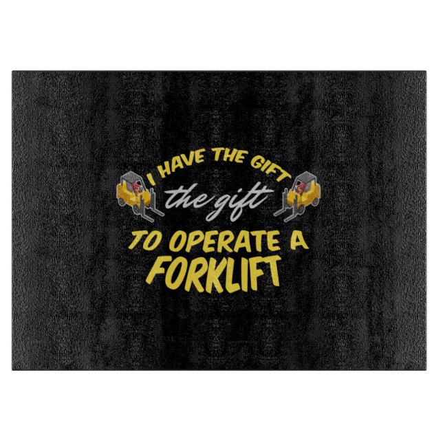 Gabelstaplergeschenk Schneidebrett (Vorderseite)