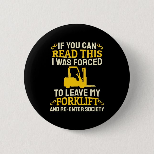 Gabelstaplerjob - Gabelstapler-Gabelstapler Button (Vorderseite)