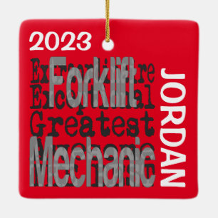 Gabelstaplermechanik Keramikornament