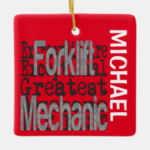 Gabelstaplermechanik Keramikornament