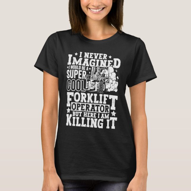 Gabelstaplerzertifiziertes Angebot für den Stapler T-Shirt (Vorderseite)