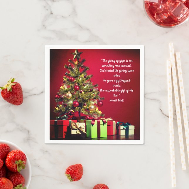Gaben Sprichwort Weihnachtscocktail Serviette (Beispiel)