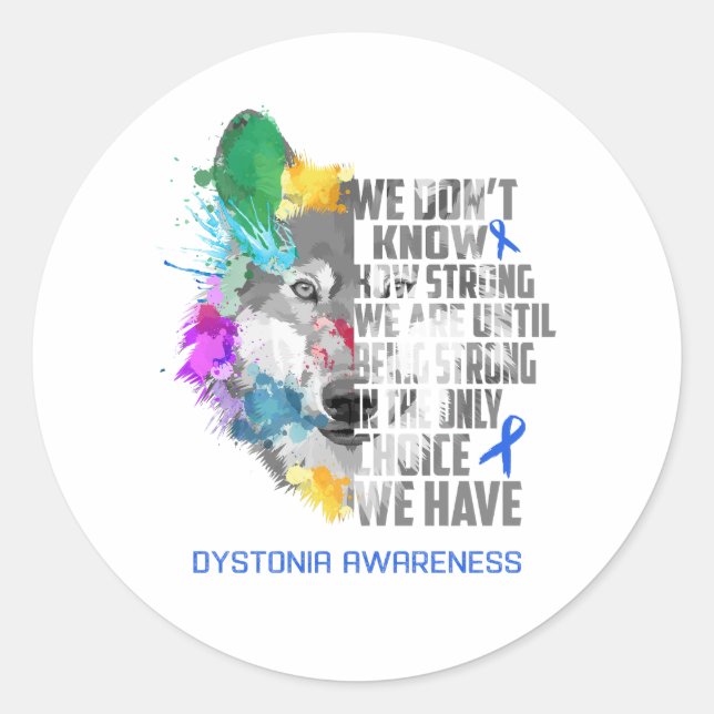 Gaben zur Unterstützung von Dystonia Awareness Rib Runder Aufkleber (Vorderseite)