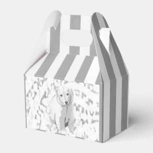 Gable Favor Box Polar Bear Strip Grau Geschenkschachtel
