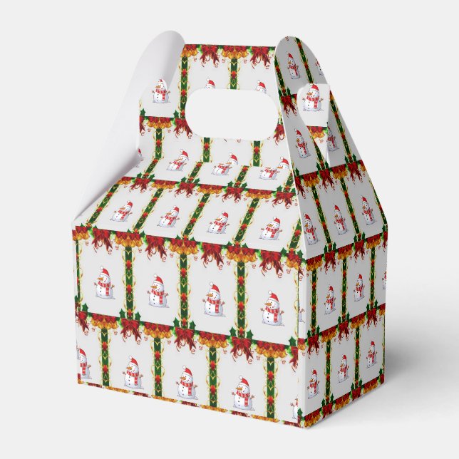 Gable Favor Box Snowman Geschenkschachtel (Vorderseite)