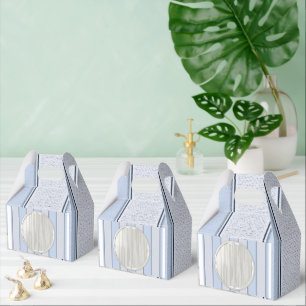 Gable Favor Box Stripe Blue und White Geschenkschachtel