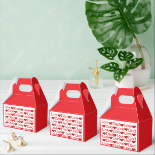 Gable Favor Box Valentine's Day Liebe Vater Rotes Geschenkschachtel