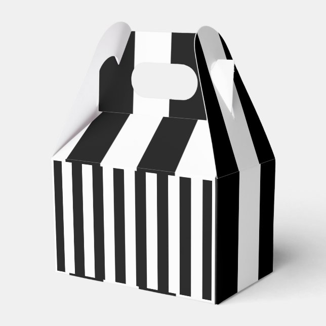Gable Gevor Box Streifen Schwarz und Weiß Geschenkschachtel (Vorderseite)