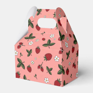 Gabled Pink Strawberry Gastgeschenk Geschenkboxen Geschenkschachtel