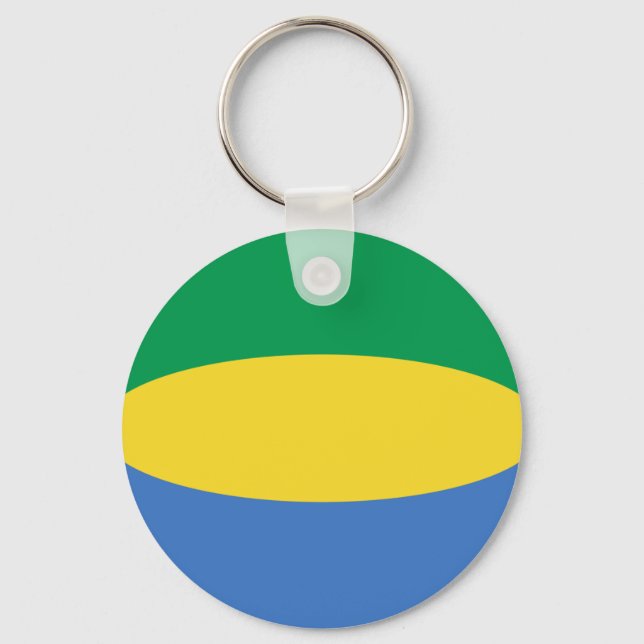 Gabon Fisheye Flag Schlüsselanhänger (Vorderseite)