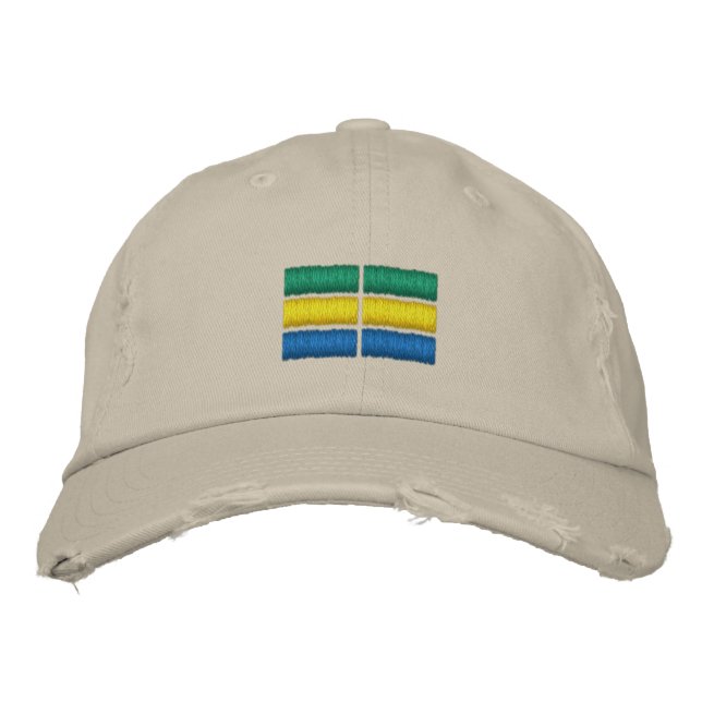 Gabon Flag bestickte Baseballkappe (Vorderseite)