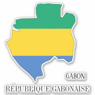 Gabon Flag Charming Patriotic Karte Aufkleber