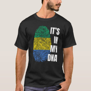 Gabon Flag DNA Fingerprint Schwarze Geschichte Mon T-Shirt