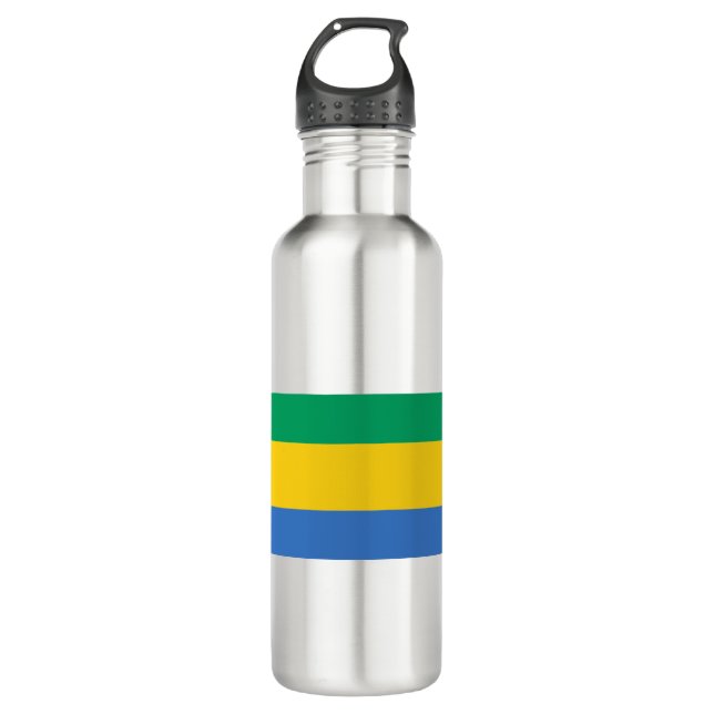 Gabon Flag Edelstahlflasche (Vorderseite)