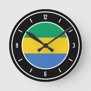 Gabon Flag Elegant Runde Wanduhr