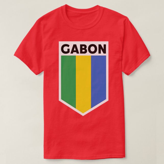 Gabon Flag Emblem T-Shirt (Design vorne)