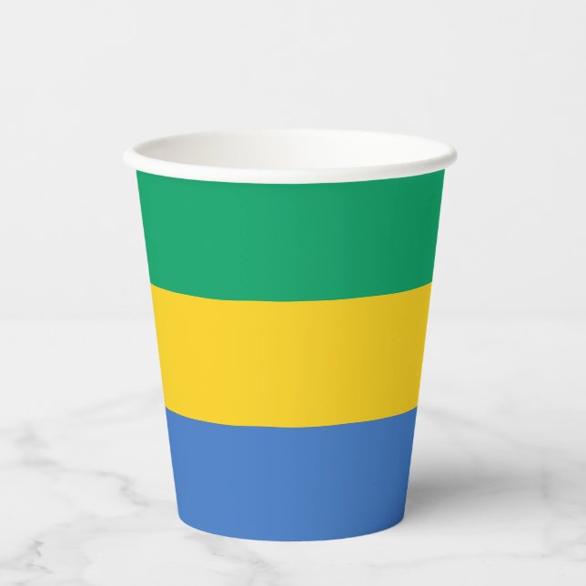 Gabon Flag Pappbecher (Vorderseite)
