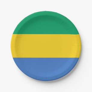 Gabon Flag Pappteller