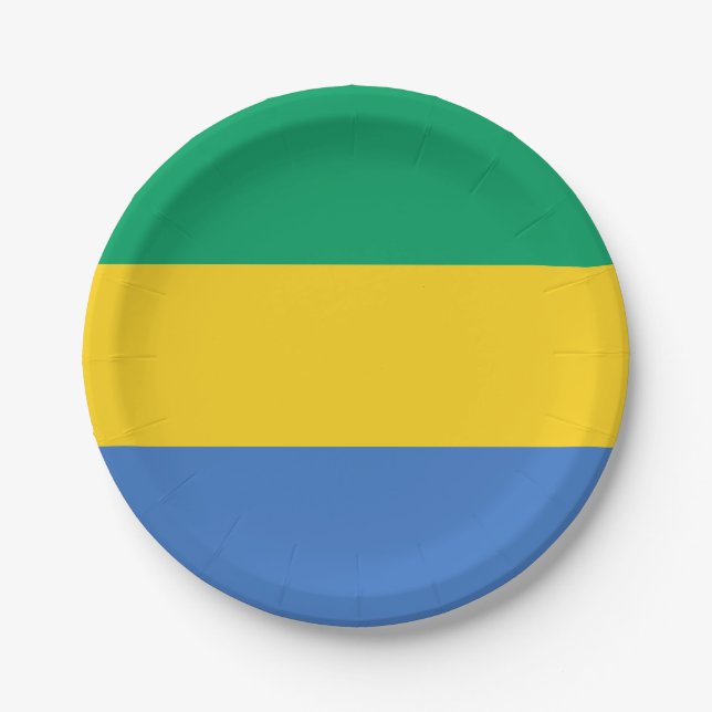 Gabon Flag Pappteller (Vorderseite)