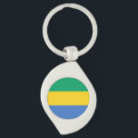 Gabon Flag Schlüsselanhänger<br><div class="desc">Patriotische Flagge von Gabun.</div>
