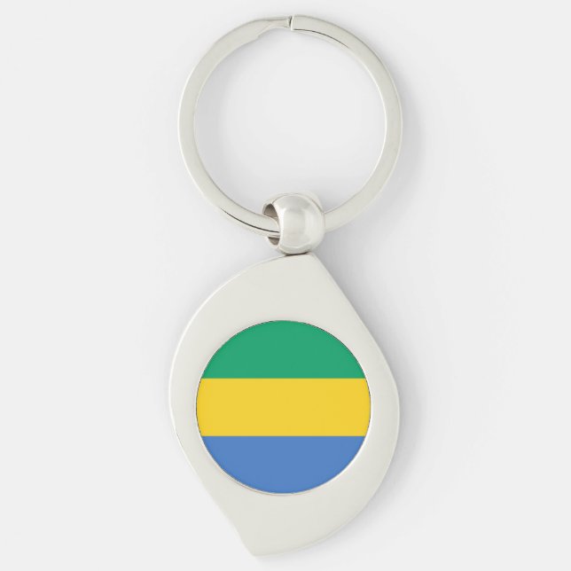 Gabon Flag Schlüsselanhänger (Vorderseite)