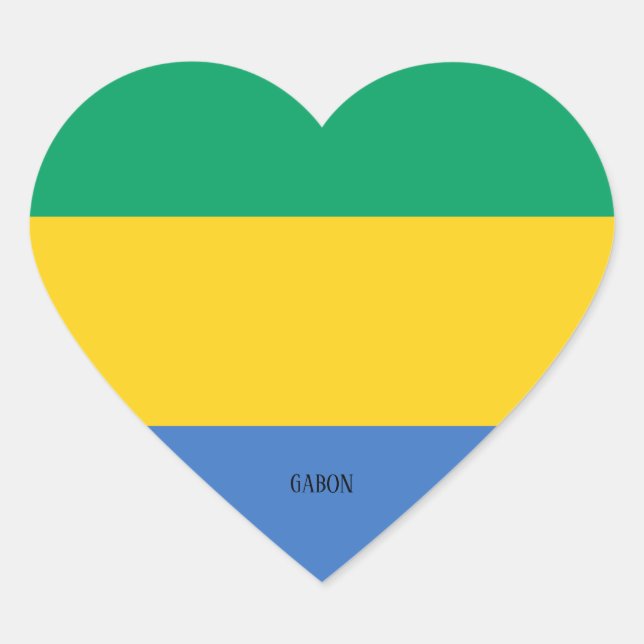 Gabon Flag Splendid Patriotic Herz-Aufkleber (Vorderseite)