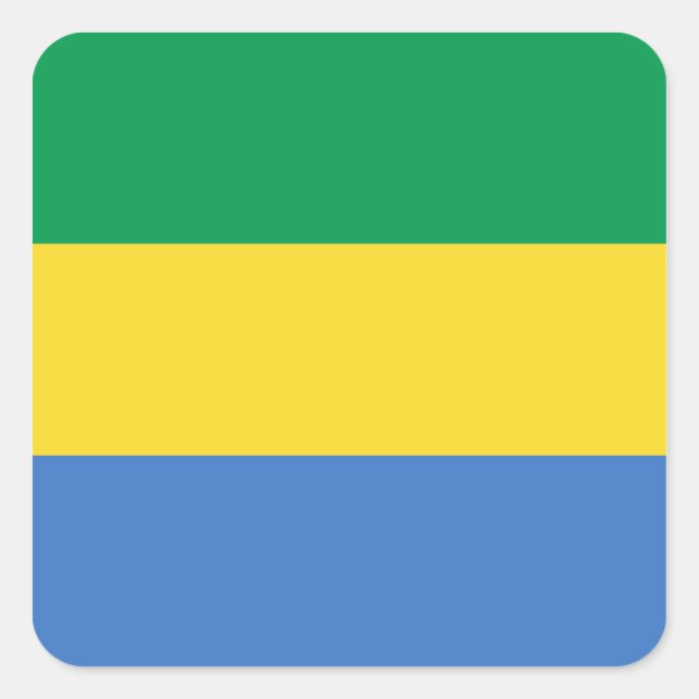 Gabon Flag Sticker (Vorderseite)
