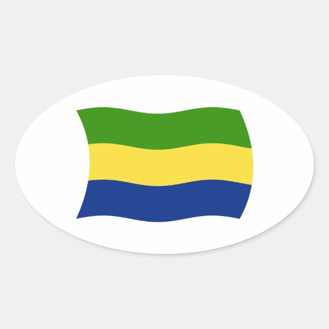 Gabon Flag Sticker (Vorderseite)