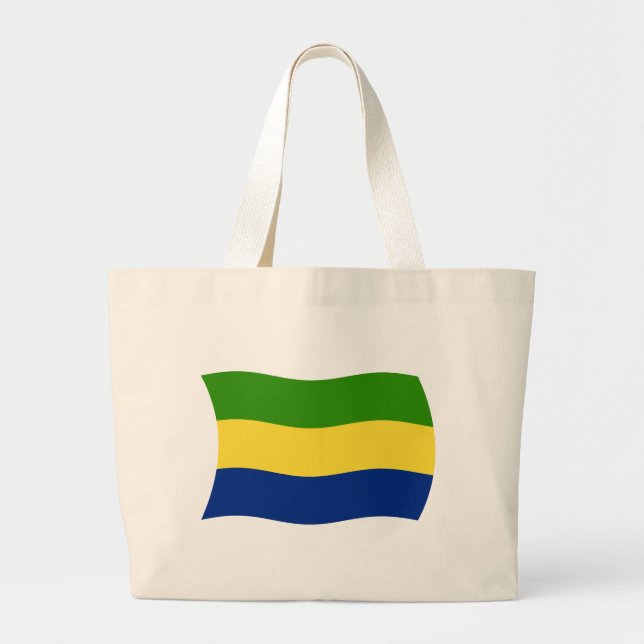 Gabon Flag Tote Bag Jumbo Stoffbeutel (Vorne)