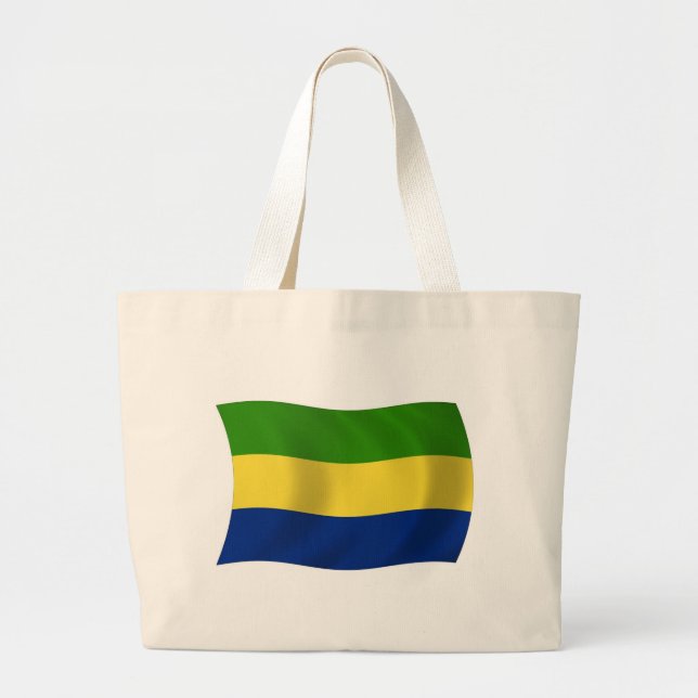 Gabon Flag Tote Bag Jumbo Stoffbeutel (Vorne)
