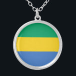 Gabon Flag Versilberte Kette<br><div class="desc">Patriotische Flagge von Gabun.</div>