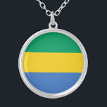 Gabon Flag Versilberte Kette<br><div class="desc">Patriotische Flagge von Gabun.</div>