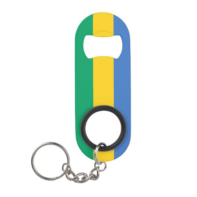 Gabon National Pride Patriotic Mini Flaschenöffner (Vorderseite)