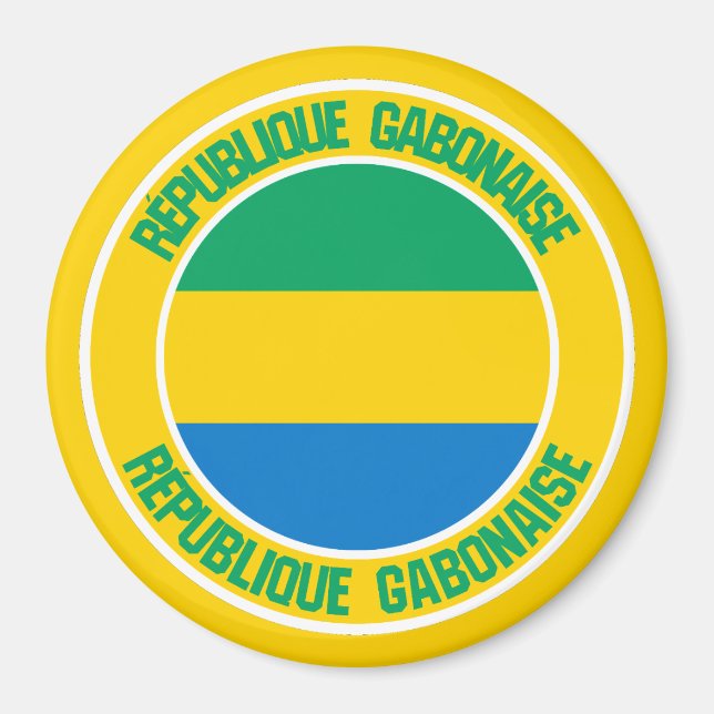 Gabon Round Emblem Magnet (Vorne)