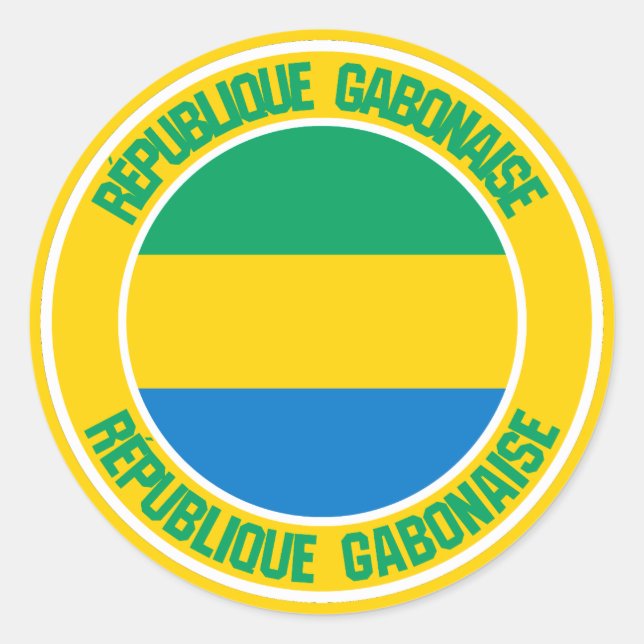 Gabon Round Emblem Runder Aufkleber (Vorderseite)