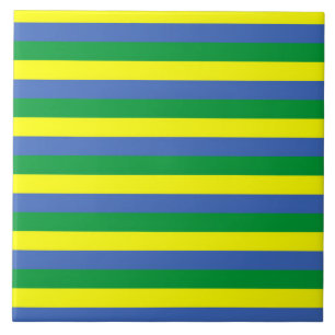 Gabonflagge Streifen Land Symbol grün blau Yello Fliese