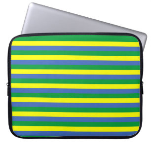 Gabonflagge Streifen Land Symbol grün blau Yello Laptopschutzhülle
