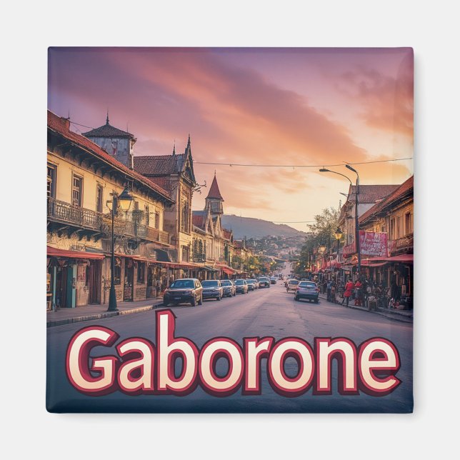 Gaborone Botswana City Stolz 📍 Magnet (Vorne)