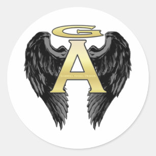 Gabriel Angel Design Wings Logo Runder Aufkleber