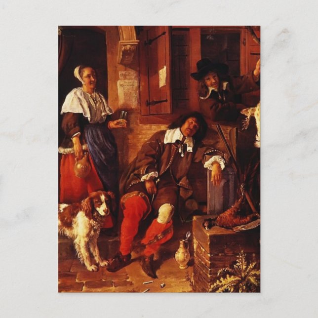 Gabriel Metsu - Der schlafende Sportsman Postkarte (Vorderseite)